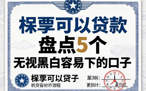 只有保单可以贷款？盘点5个无视黑白容易下的口子
