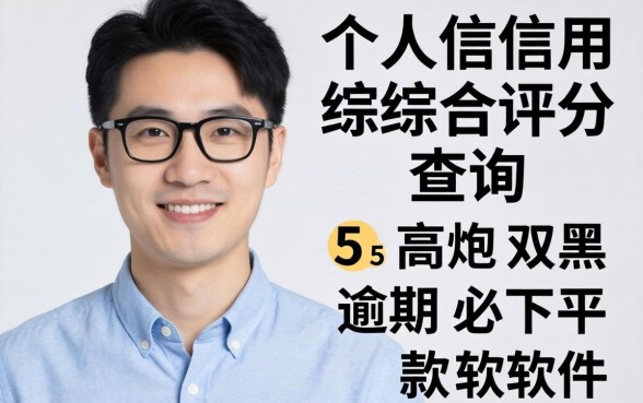 个人信用综合评分查询，概括5个高炮双黑逾期必下款软件