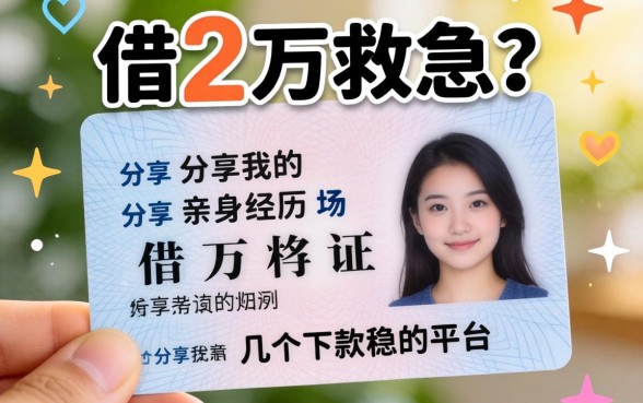 只有身份证想借2万救急？分享我的亲身经历和几个下款稳的平台