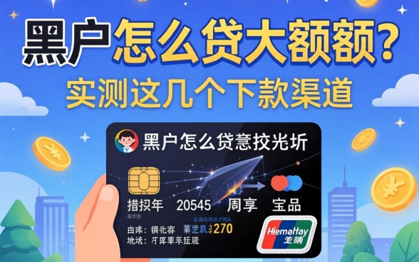 信用黑户怎么贷大额度的？实测这几个下款渠道