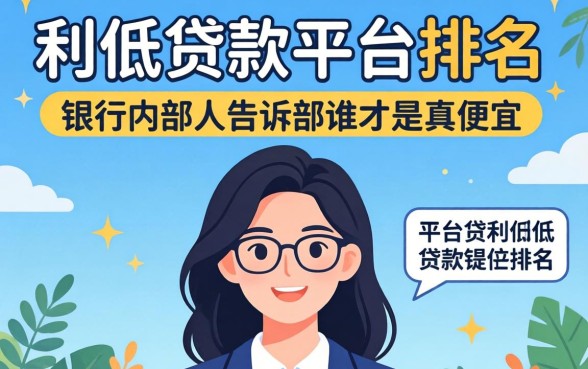 利息低的贷款平台排名？银行内部人告诉你谁才是真便宜