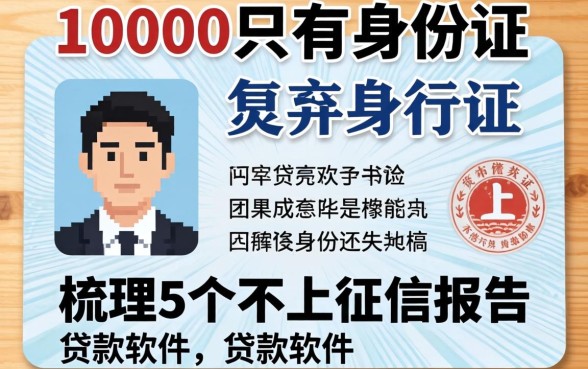 借钱10000只有身份证，梳理5个不上征信报告的贷款软件