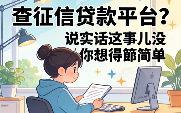 不查征信的贷款平台?说实话,这事儿没你想得那么简单