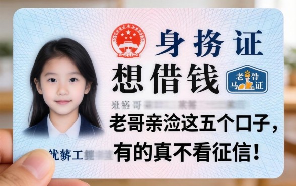 只有身份证想借钱?老哥亲测这五个口子,有的真不看征信!