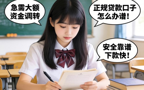 大学生急需大额资金周转怎么办?哪些正规贷款口子安全靠谱且下款快?
