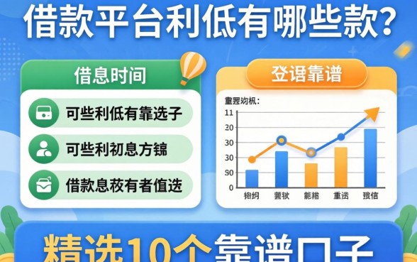 可靠的借款平台利息低的有哪些2026款？精选10个靠谱口子