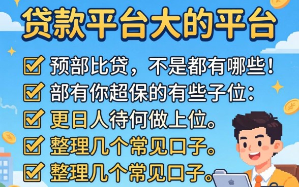 个人贷款平台大的平台都有哪些？整理了几个常见口子