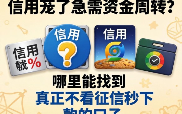 信用花了急需资金周转？哪里能找到真正不看征信秒下款的口子？