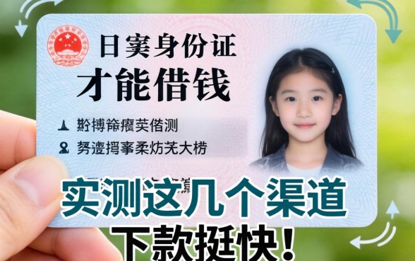 哪里只要身份证就能借钱?实测这几个渠道下款挺快