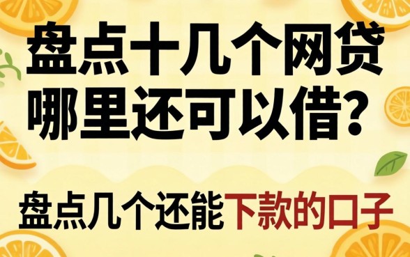 借了十几个网贷哪里还可以借？盘点几个还能下款的口子