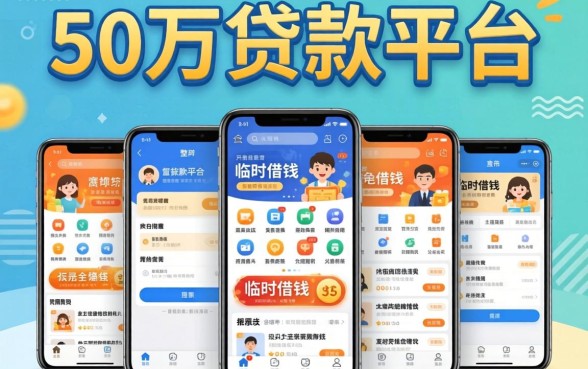 50万贷款平台，整合五个手机可以临时借钱的软件