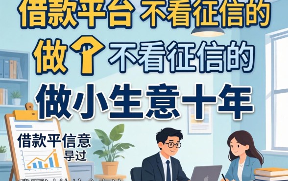 哪个借款平台是不看征信的？做小生意十年，我踩过的坑全在这