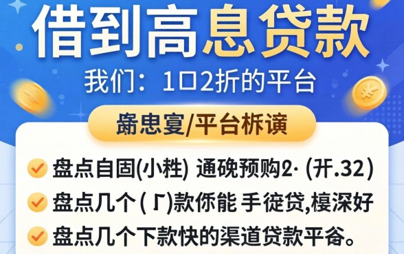 哪里可以借到高息贷款的平台？盘点几个下款快的渠道