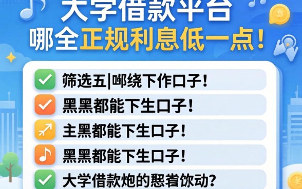 大学生借款平台哪个正规利息低一点，筛选五个黑户都能下的口子