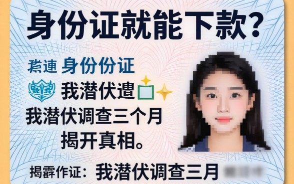 仅凭身份证就能下款？我潜伏调查三个月，揭开真相