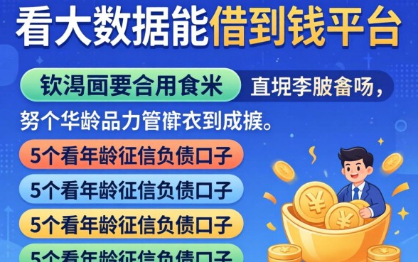 哪里不看大数据能借到钱的平台,详尽说明5个不看年龄征信负债的口子