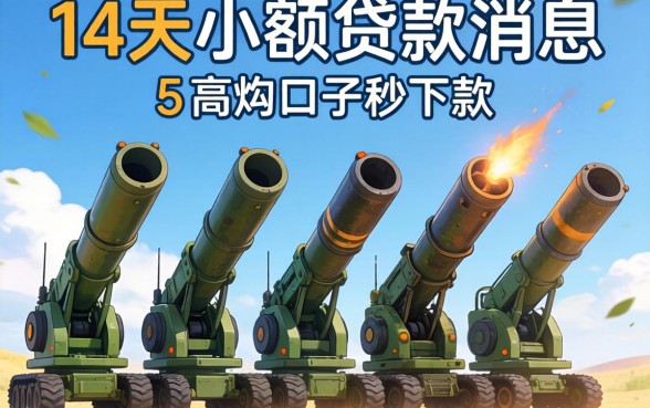 7到14天小额贷款利息，规整5个高炮口子秒下款