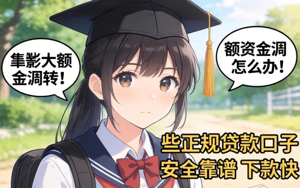 大学生急需大额资金周转怎么办?哪些正规贷款口子安全靠谱且下款快?