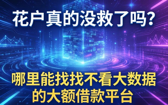 大数据花户真的没救了吗？哪里能找到不看大数据的大额借款平台？
