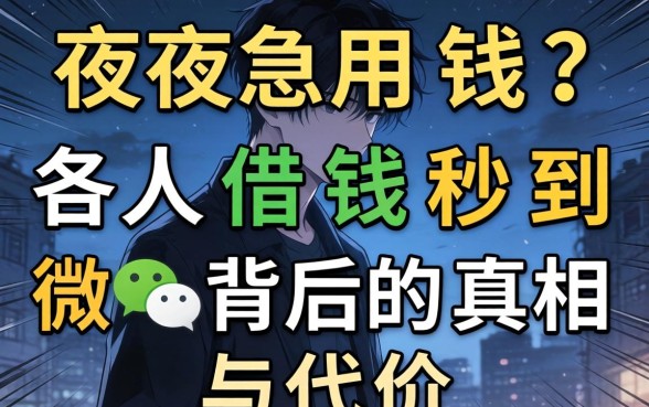 半夜急用钱？各人借钱秒到微信背后的真相与代价