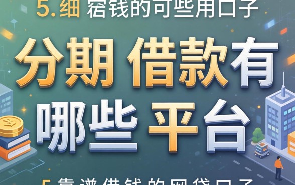 分期借款有哪些平台可以用，细致阐述5个靠谱借钱的网贷口子
