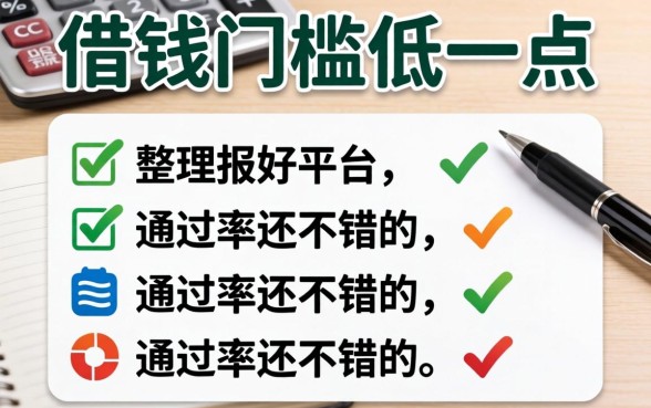 哪里可以借钱门槛低一点的平台？整理几个通过率还不错的