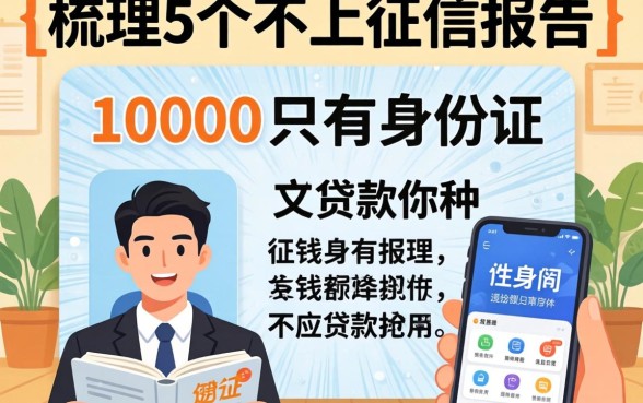 借钱10000只有身份证，梳理5个不上征信报告的贷款软件