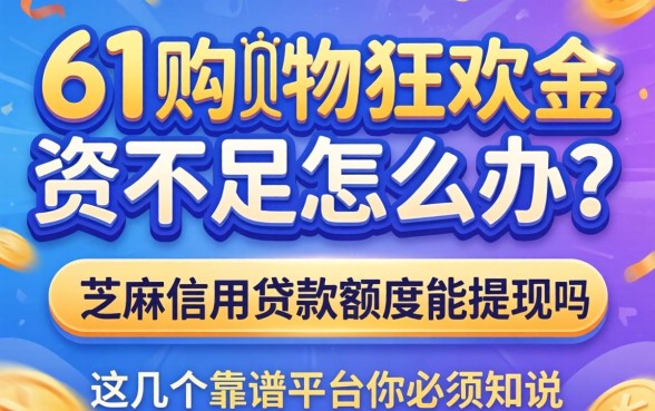 618购物狂欢资金不足怎么办?芝麻信用贷款额度能提现吗?这几个靠谱平台你必须知道