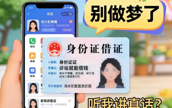 凭身份证就能借钱的软件有哪些?别做梦了,听我讲真话