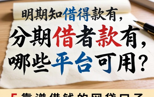 分期借款有哪些平台可以用，细致阐述5个靠谱借钱的网贷口子