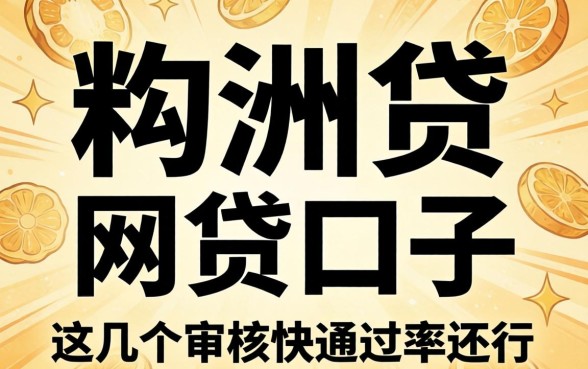 像稠州贷一样的网贷口子，这几个审核快通过率还行