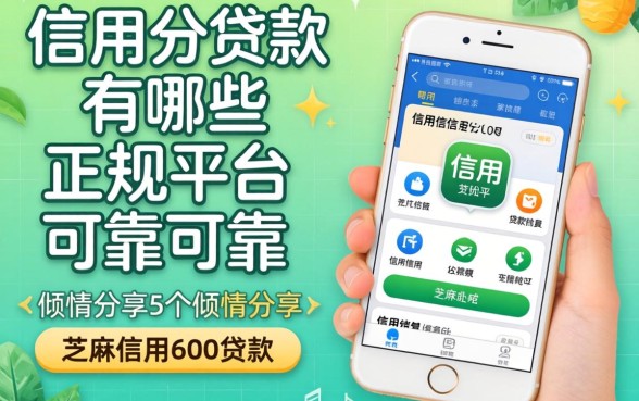 信用分贷款有哪些正规平台可靠，倾情分享5个芝麻信用600贷款软件