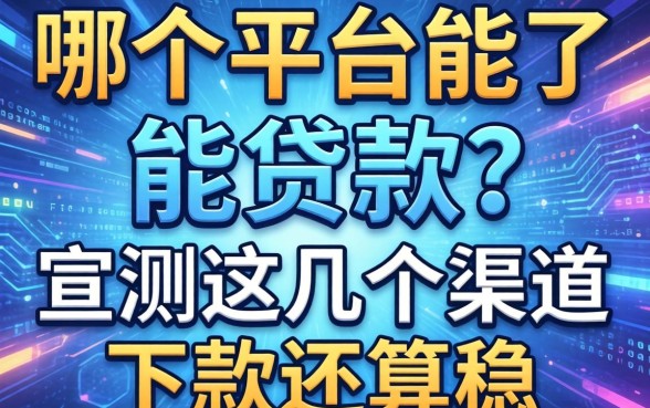 大数据花了哪个平台能贷款？实测这几个渠道下款还算稳