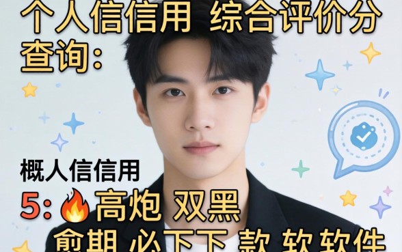 个人信用综合评分查询，概括5个高炮双黑逾期必下款软件