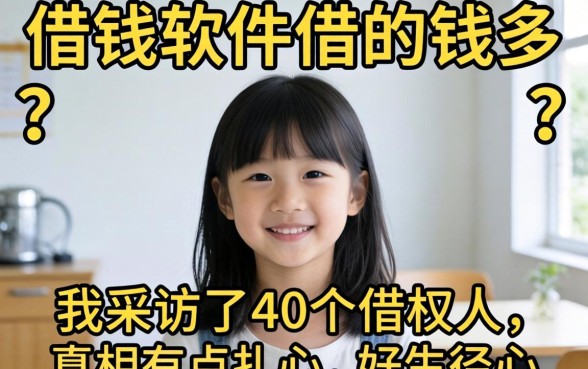 什么借钱软件借的钱多？我采访了40个借款人，真相有点扎心