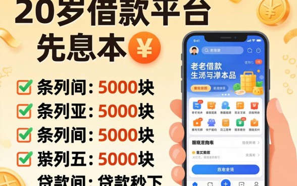 60岁借款平台先息后本，条列五个5000块贷款秒下软件