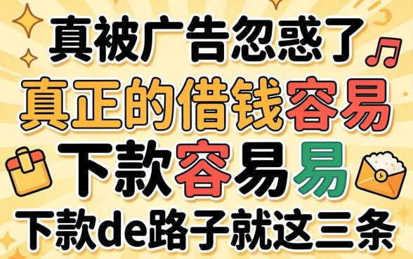 别被广告忽悠了，真正的借钱容易下款de路子就这三条