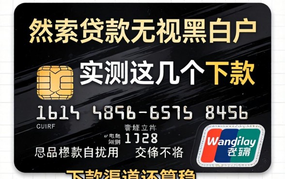 信用贷款无视黑白户,实测这几个下款渠道还算稳