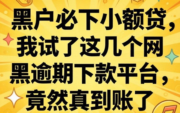 2026年黑户必下小额贷，我试了这几个网黑逾期下款平台竟然真到账了