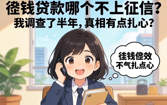 借钱贷款哪个不上征信的？我调查了半年，真相有点扎心