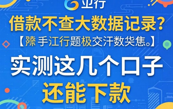 什么平台借款不查大数据记录？实测这几个口子还能下款