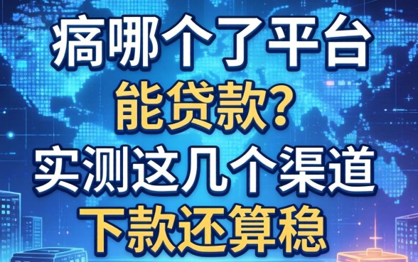 大数据花了哪个平台能贷款？实测这几个渠道下款还算稳
