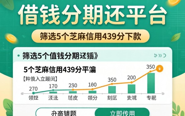 哪个可以借钱分期还的平台，筛选5个芝麻信用439分下款的软件