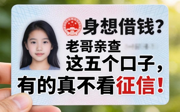 只有身份证想借钱?老哥亲测这五个口子,有的真不看征信!